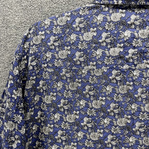 Alexander Jordan Shirt Mens‎ XL Blue Floral Long Sleeves Casual Button Down - Picture 13 of 15